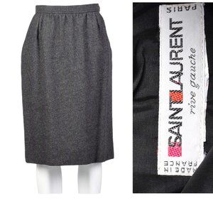 Yves Saint Laurent Rive Gauche Pencil Skirt YSL Vintage 70s 34 Made in France